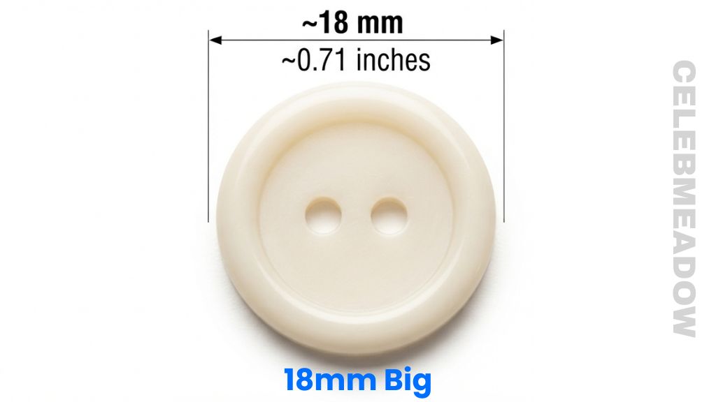 Plastic 2-Hole Blouse Button That Is 18mm Big