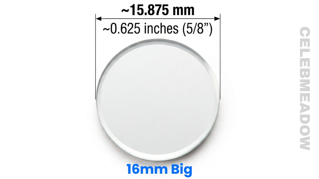 Small Circular Decorative Craft Mirror Tile That Is 16mm Long