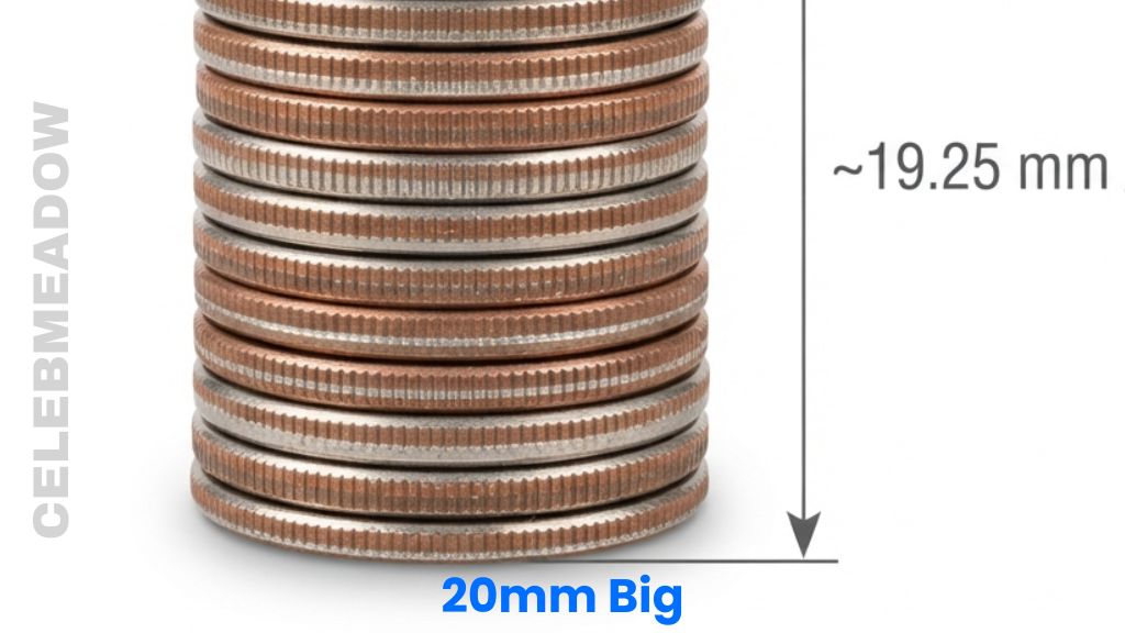 Stack of 11 US Quarters That Is 20mm Big