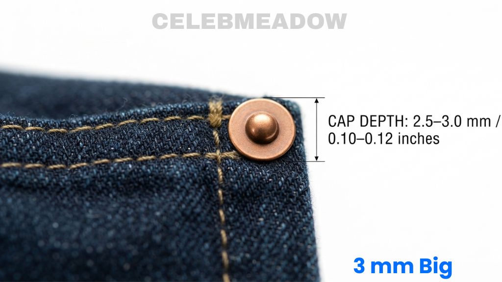 Standard Jeans Rivet Cap Thickness That Is 3mm Big