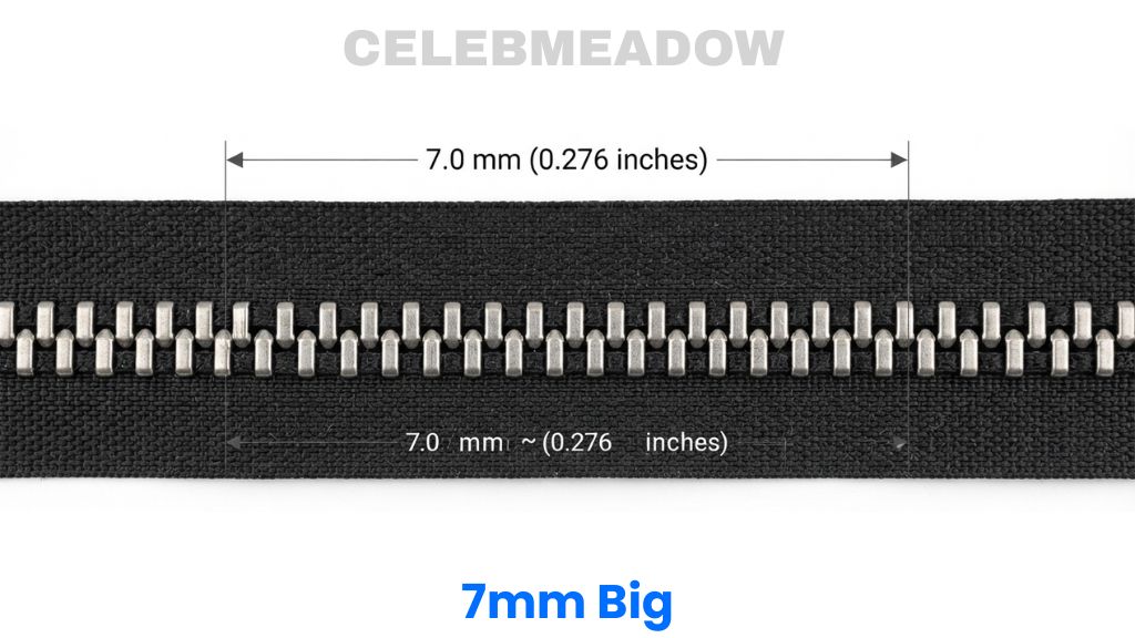 Standard No. 7 Zipper Chain That Is 7mm Big