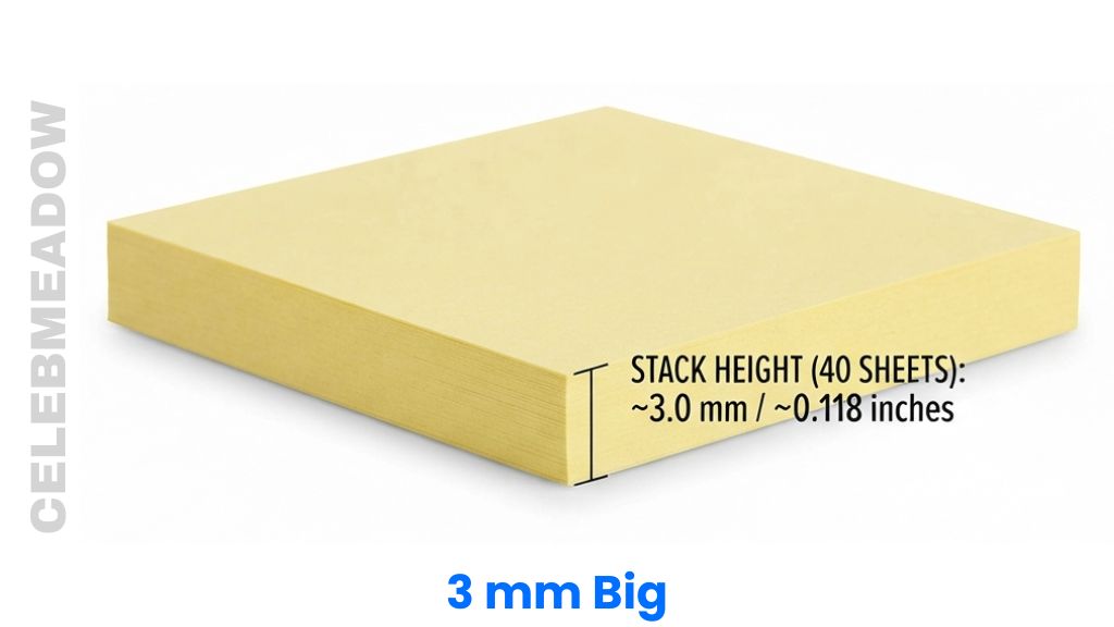 Standard Post-it Note Pad Segment That Is 3mm Big or Long