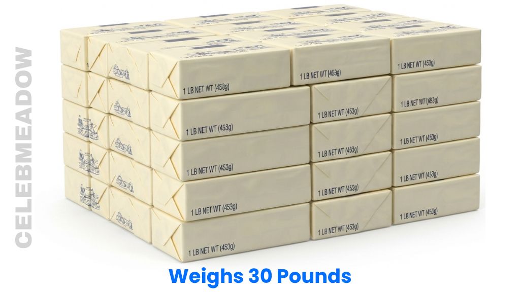 Thirty One-Pound Boxes of Butter Weighs 30 Pounds