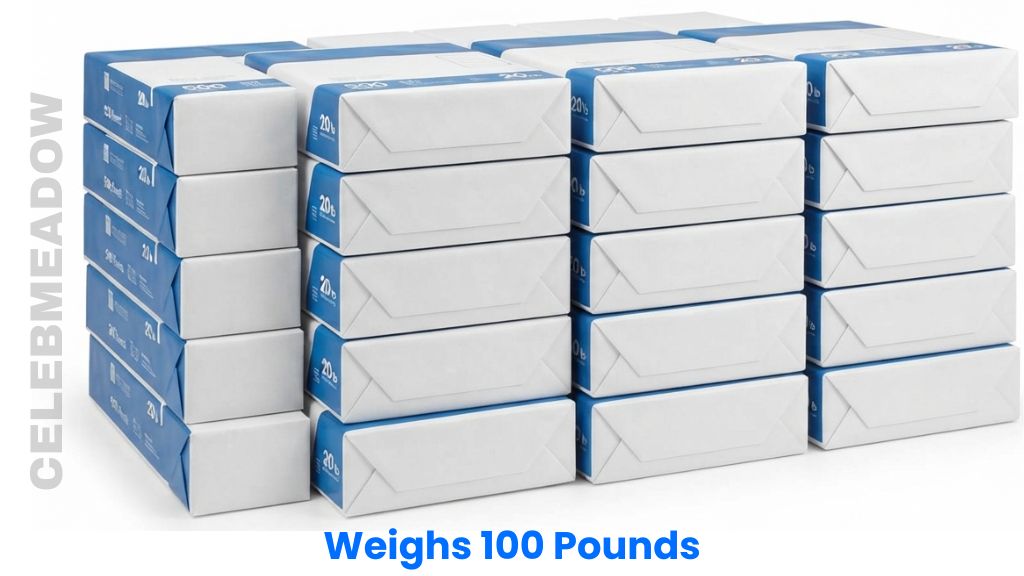Twenty Reams of Letter-Sized Paper Weighs 100 Pounds