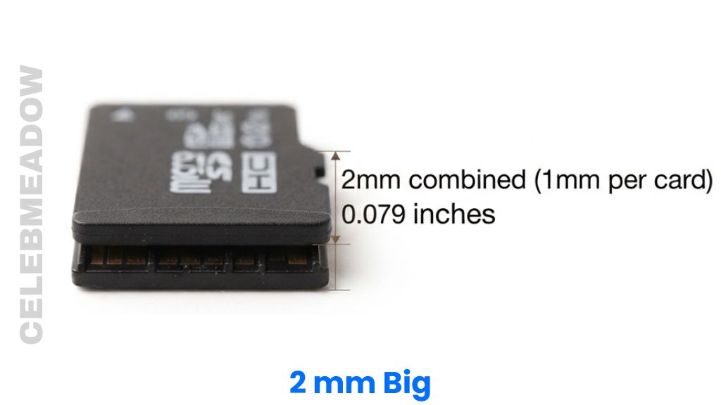 Two Stacked MicroSD Cards That Is 2 mm Big