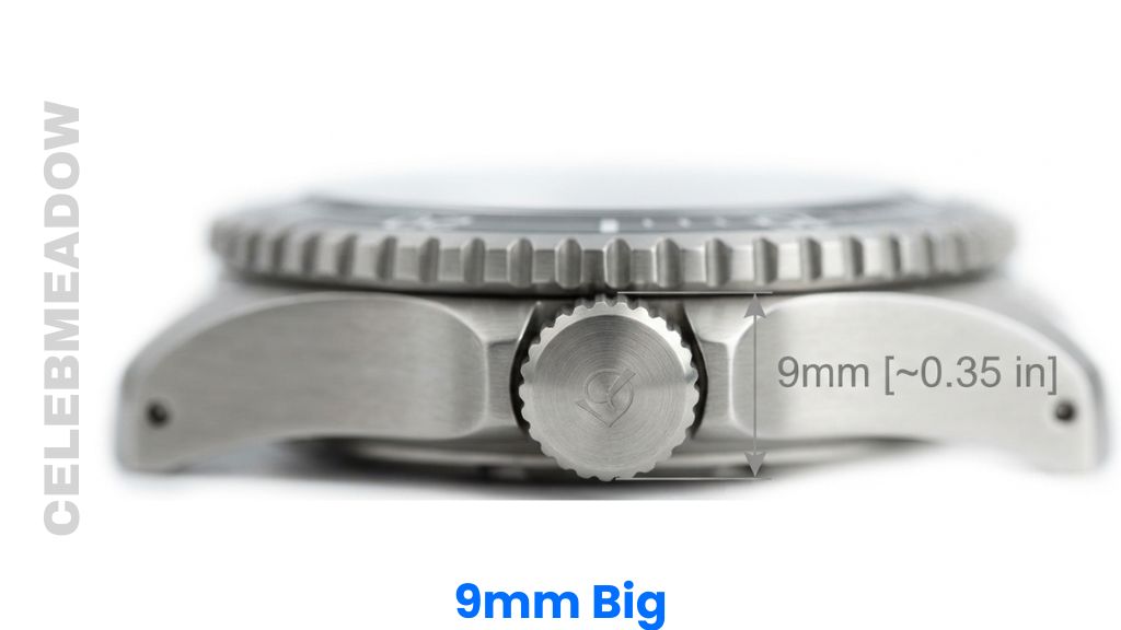 Watch Crown Diameter That Is 9mm Big